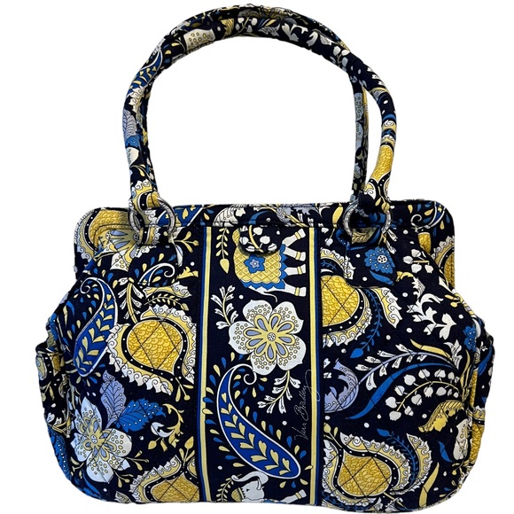 Vera Bradley Ellie Blue Elephant Small Hipster solid frame purse - Picture 1 of 6